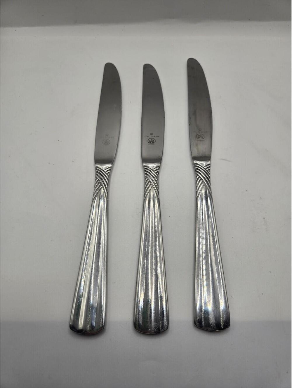 Pfaltzgraff Interlace Flatware Stainless 9" Dinner Knives Set of 3